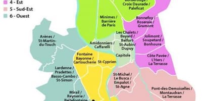 نقشه از تولوز, arrondissement